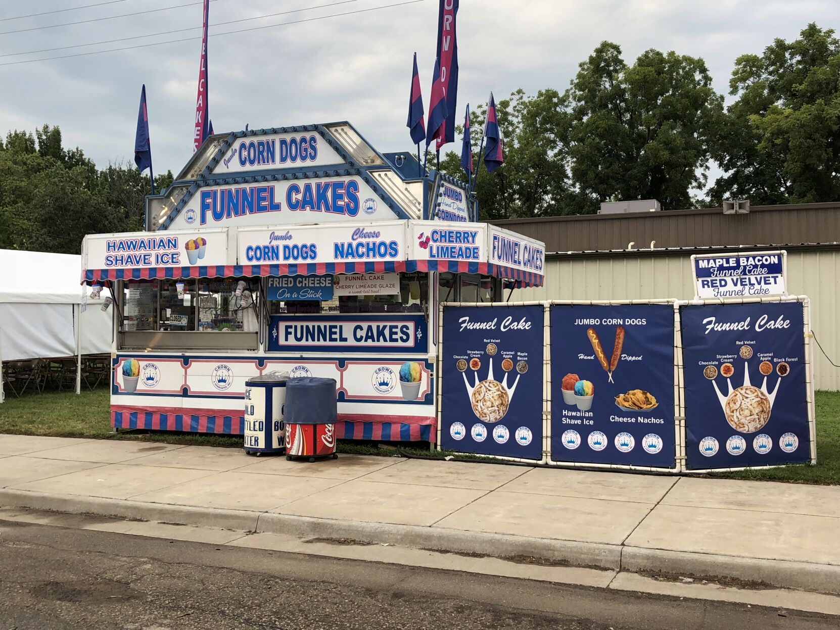 Hot funnel cakes for fair season